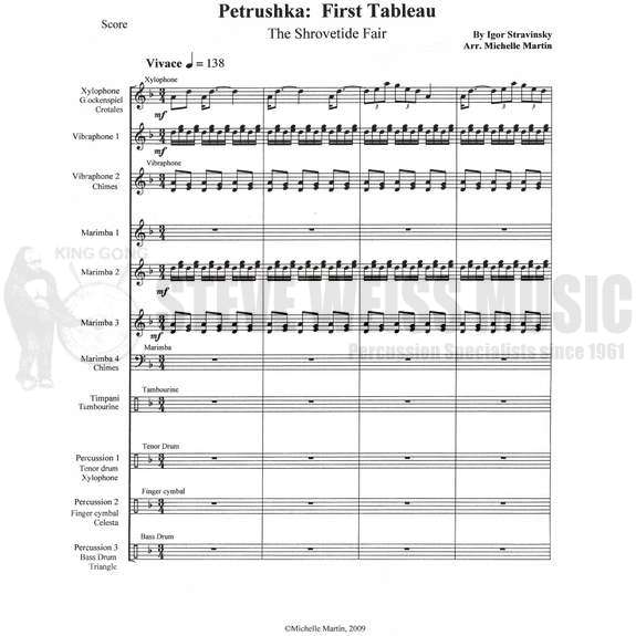 Stravinsky-Petrushka: First Tableau arr. Martin (SP)-B/2V /CEL/Cro./X/4M/5T/P