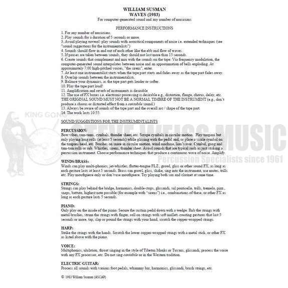 Susman-Waves (instructions w/CD)-indeterminate