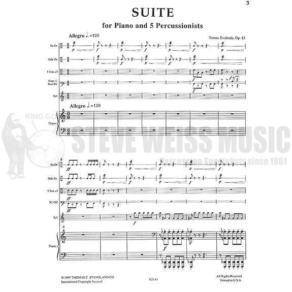 Svoboda-Suite for Piano and 5 Percussionists Op. 83 (SP)-V/X/4T/