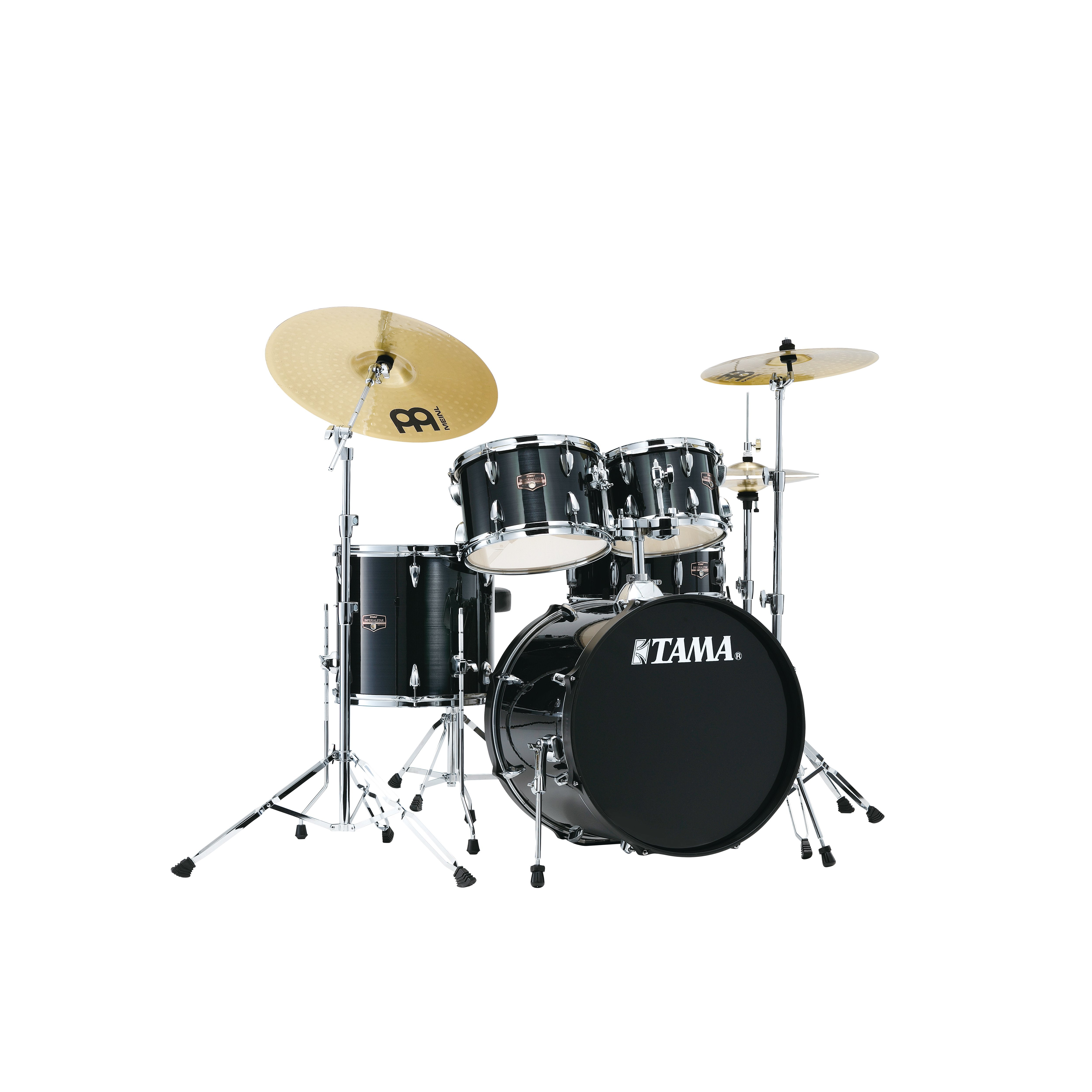 Tama Imperialstar 5-piece Drum Set with Hardware and Meinl HCS Cymbals - 20" Bass Drum - Hairline Black