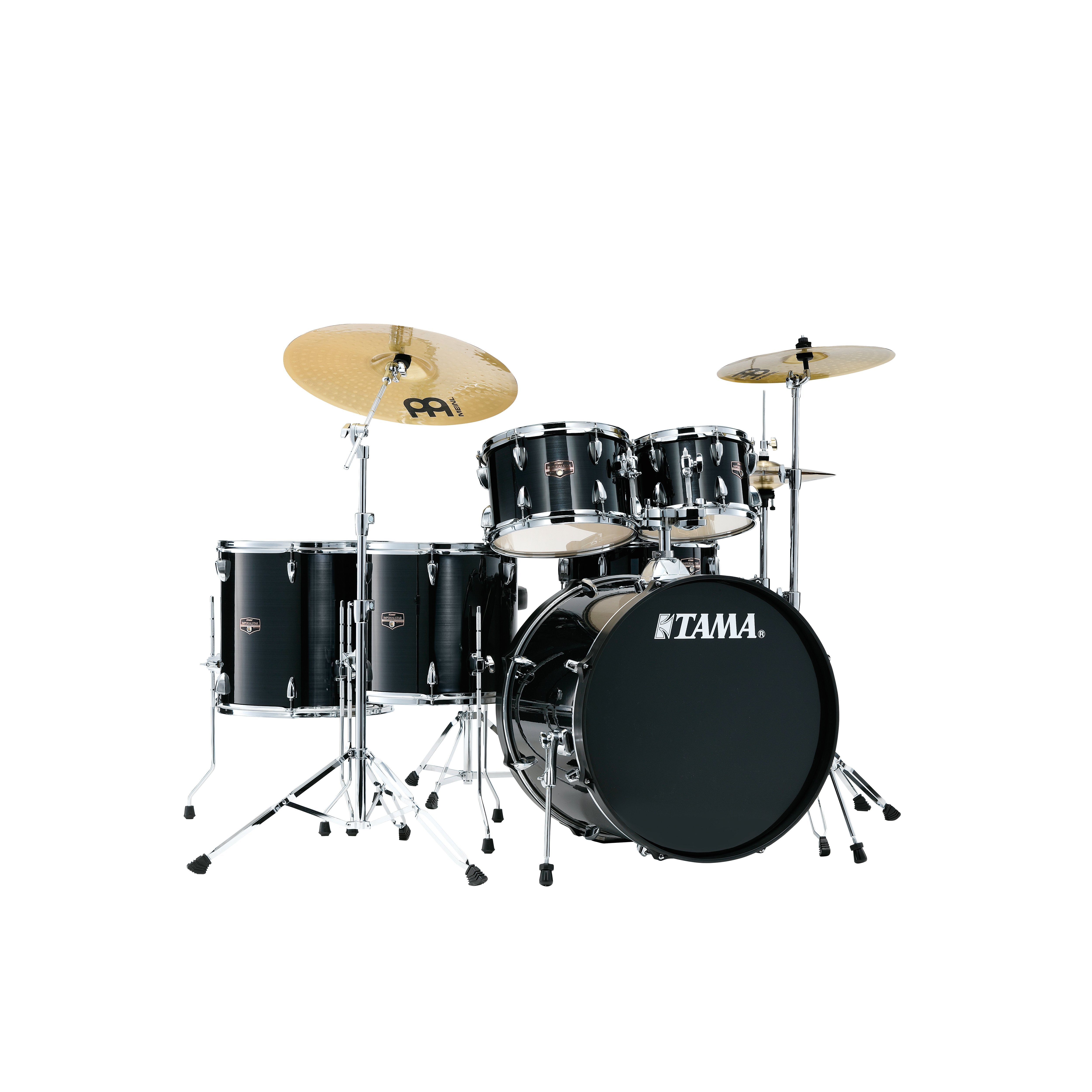 Tama Imperialstar 6-piece Drum Set with Hardware and Meinl HCS Cymbals - 22" Bass Drum - Hairline Black