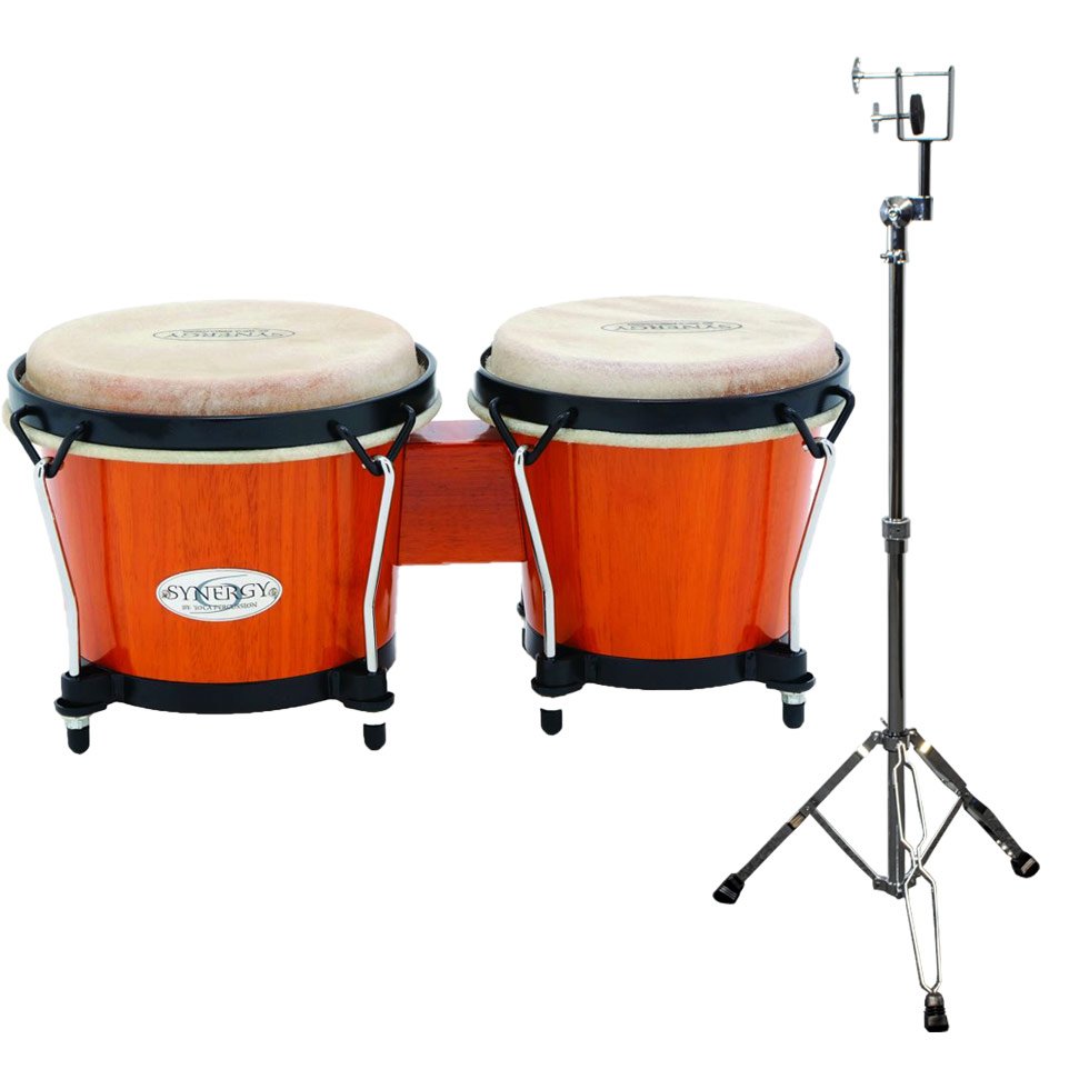 Toca Synergy Wood Bongos with Stand - Amber