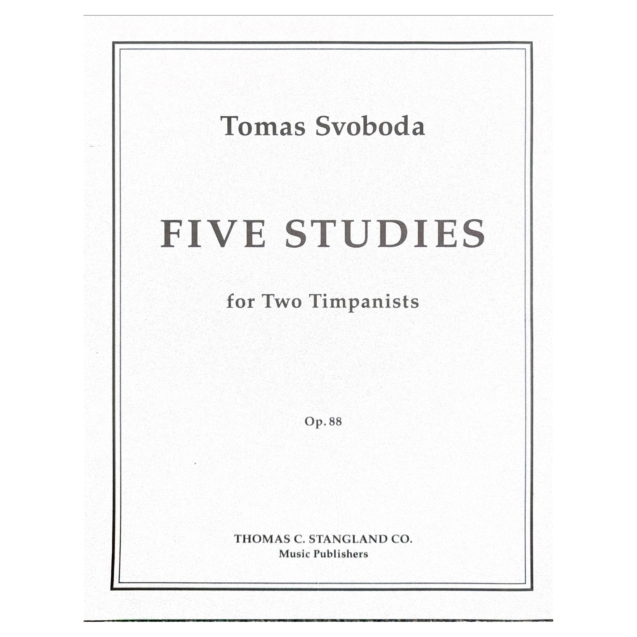 Tomas Svoboda Five Studies for two timpanists opus 88 cover page