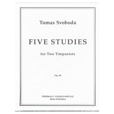 Tomas Svoboda Five Studies for two timpanists opus 88 cover page