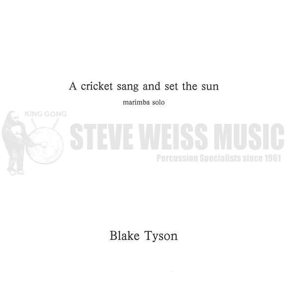Tyson-Cricket Sang and Set the Sun, A-M