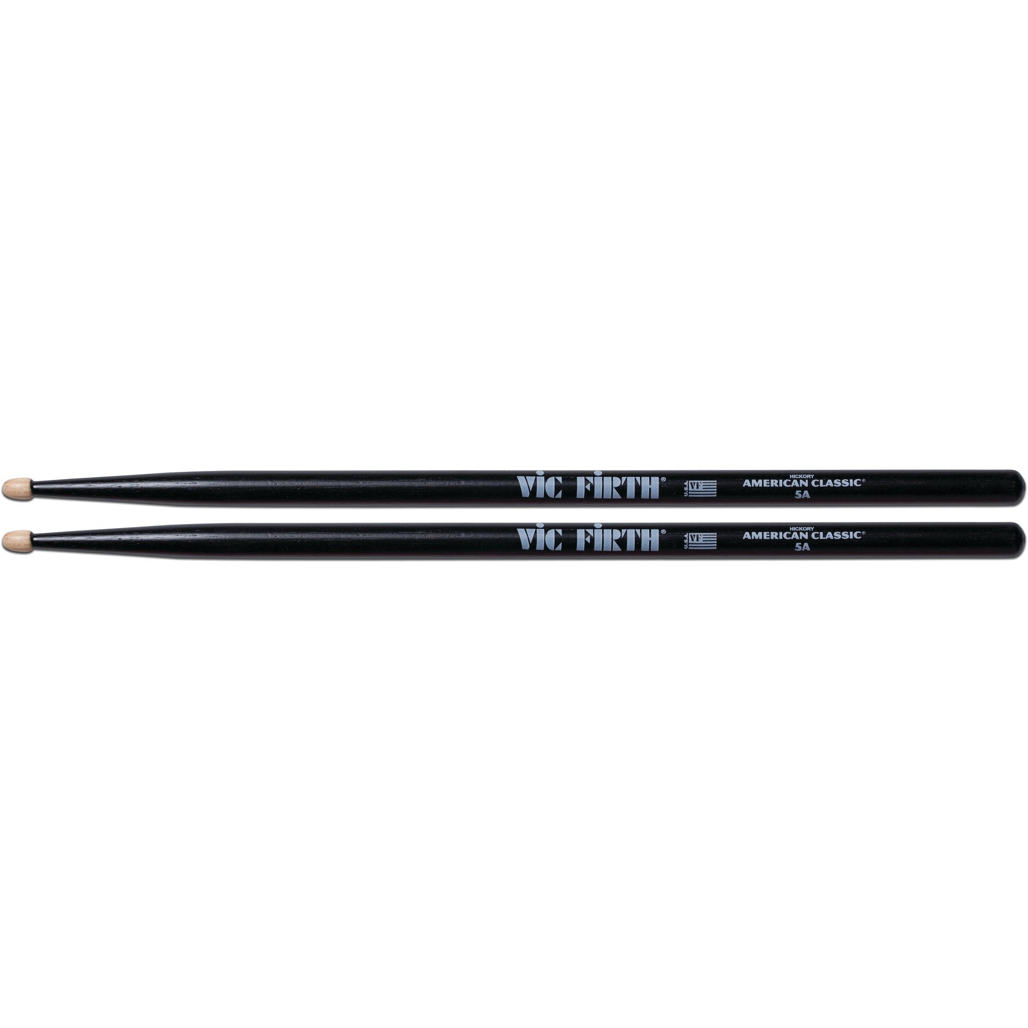 Vic Firth American Classic 5AB Black Drumsticks - Wood Tip - Image 1