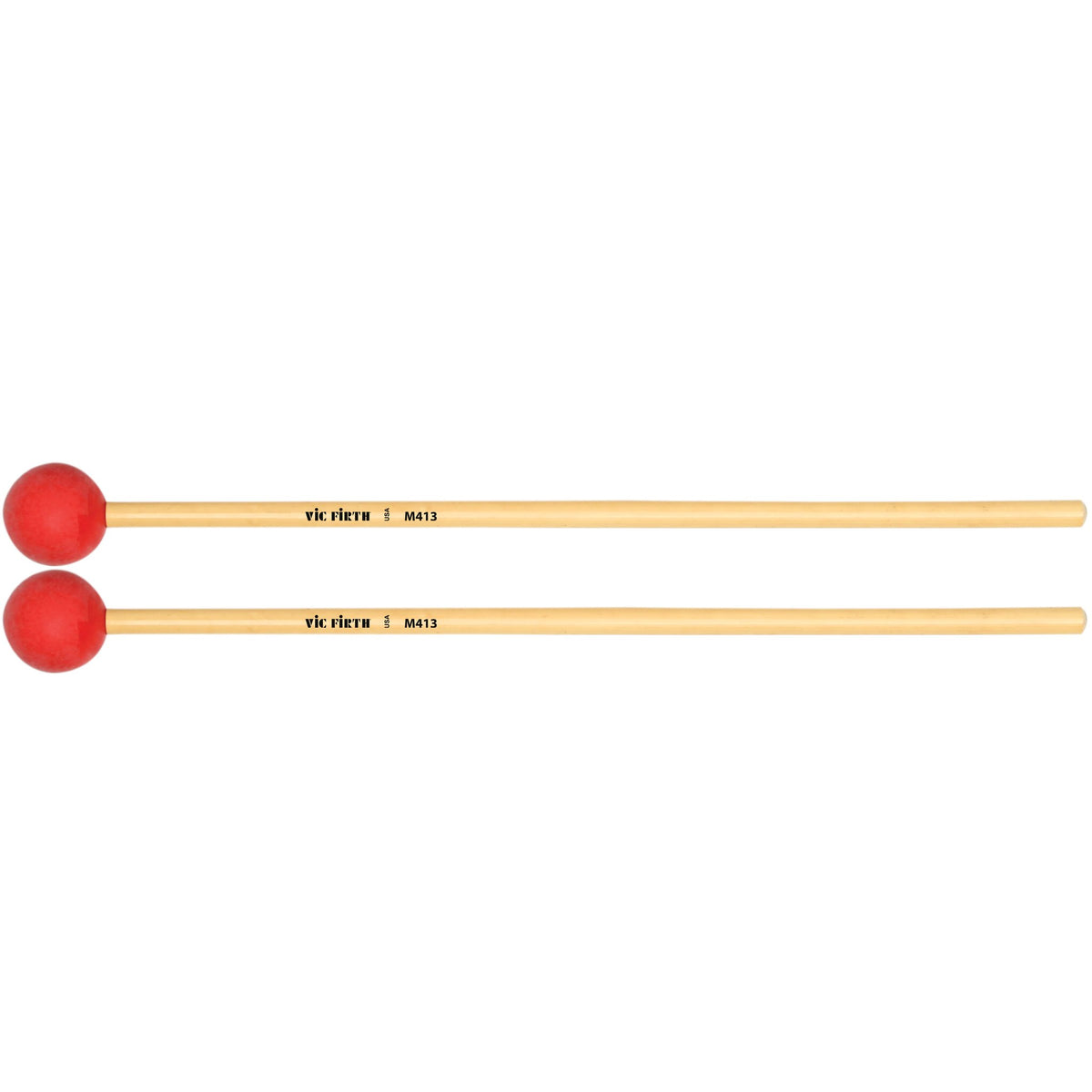 Vic Firth Articulate Series - M413 Medium Hard Synthetic Mallets - Round - Image 1