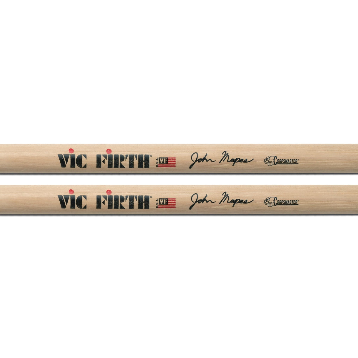 Vic Firth Corpsmaster John Mapes Snare Drum Sticks - Wood Tip - Image 2