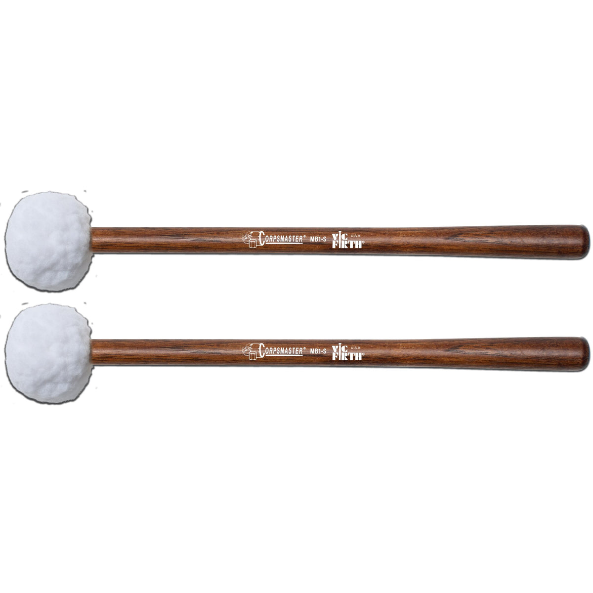 Vic Firth Corpsmaster MB1S Soft Bass Drum Mallets - Small - Image 1