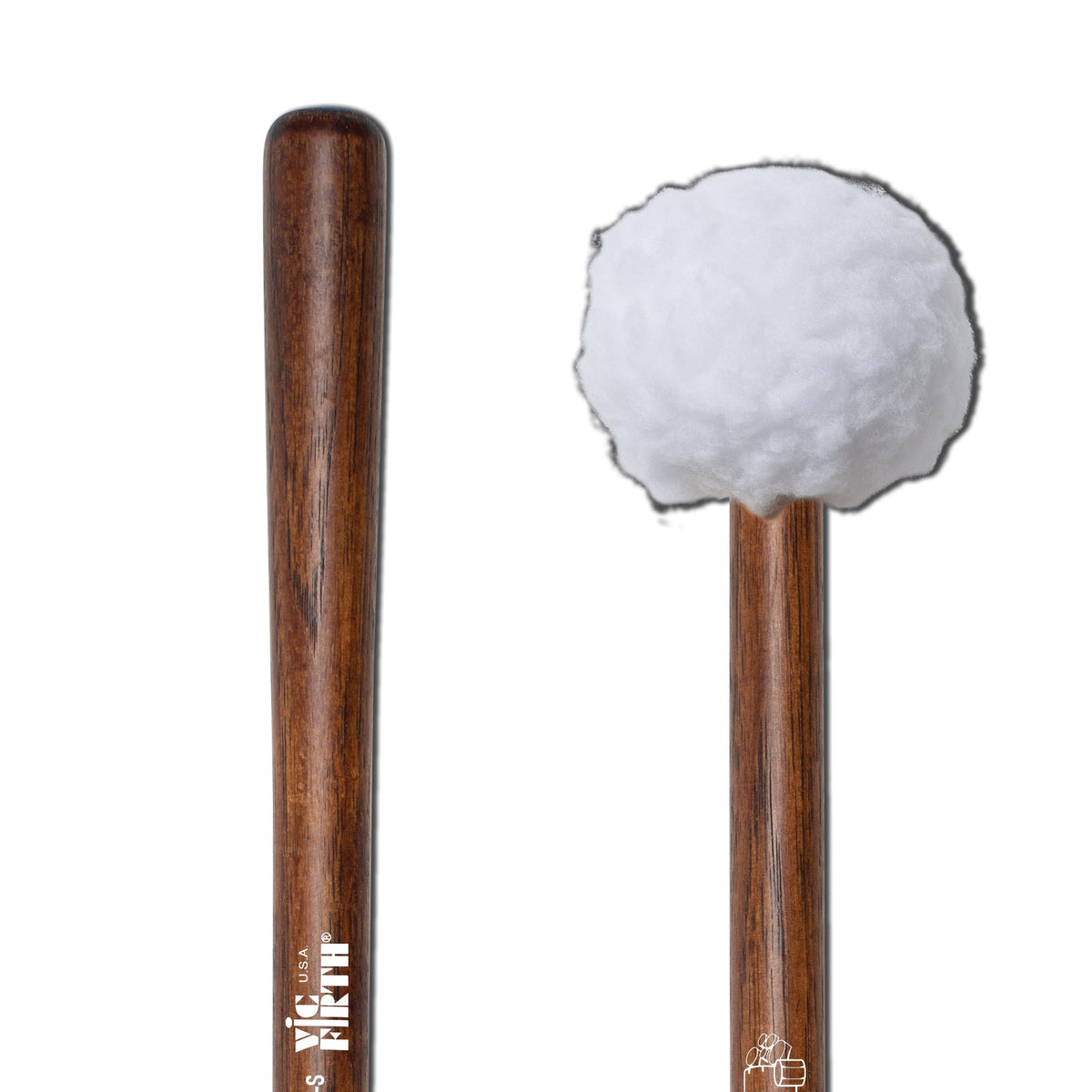 Vic Firth Corpsmaster MB2S Soft Bass Drum Mallets - Medium - Image 3