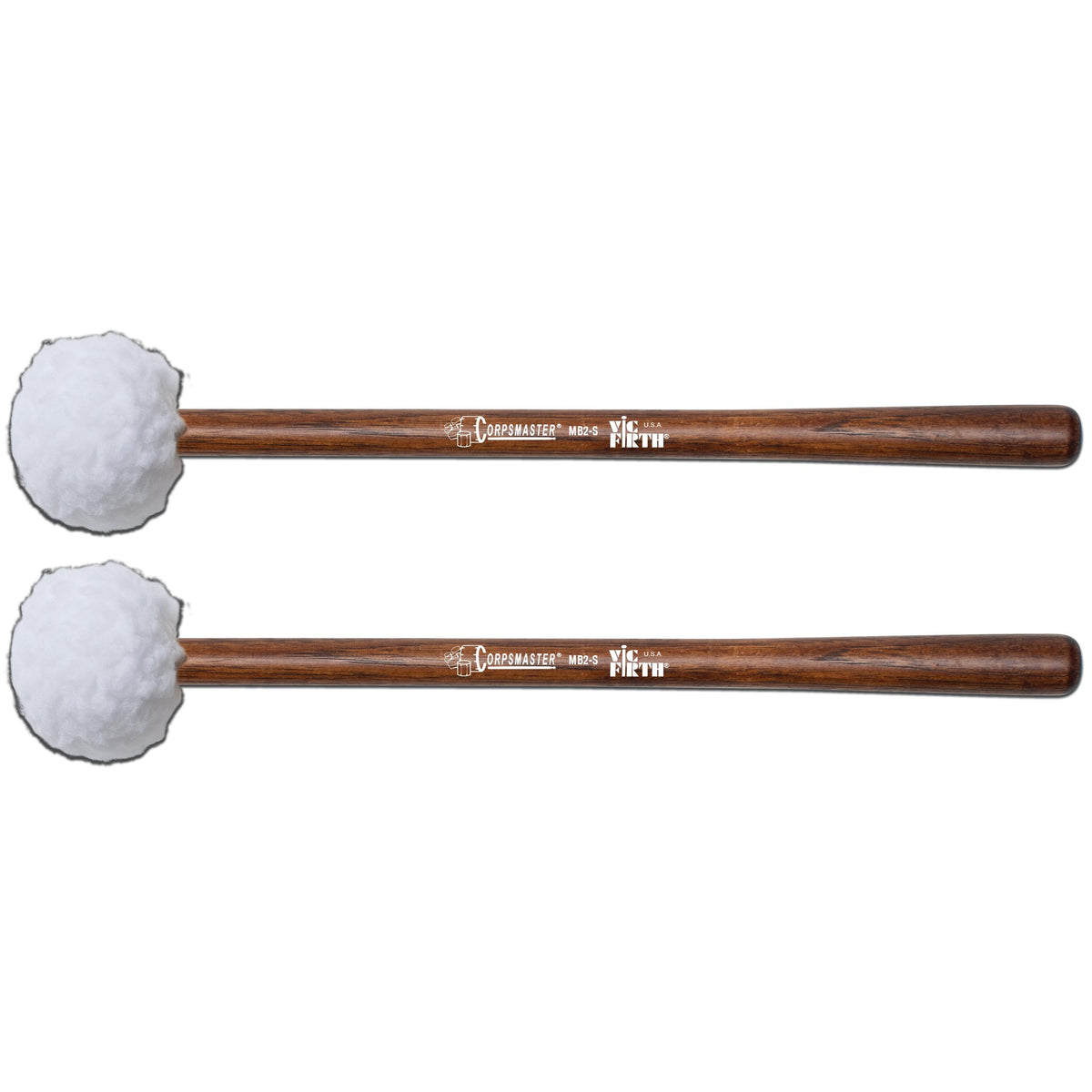 Vic Firth Corpsmaster MB2S Soft Bass Drum Mallets - Medium - Image 1