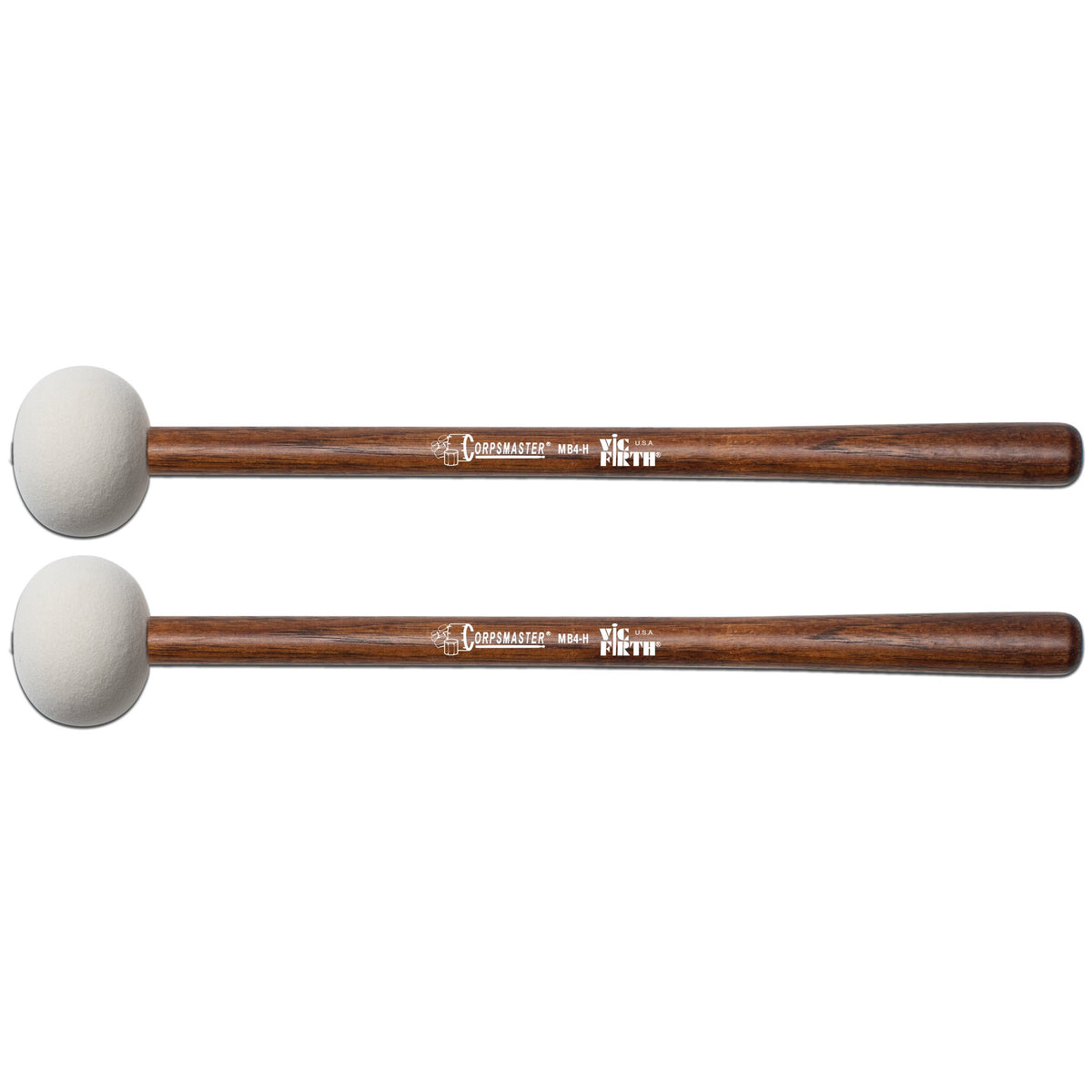 Vic Firth Corpsmaster MB4H Hard Bass Drum Mallets - X-Large - Image 1