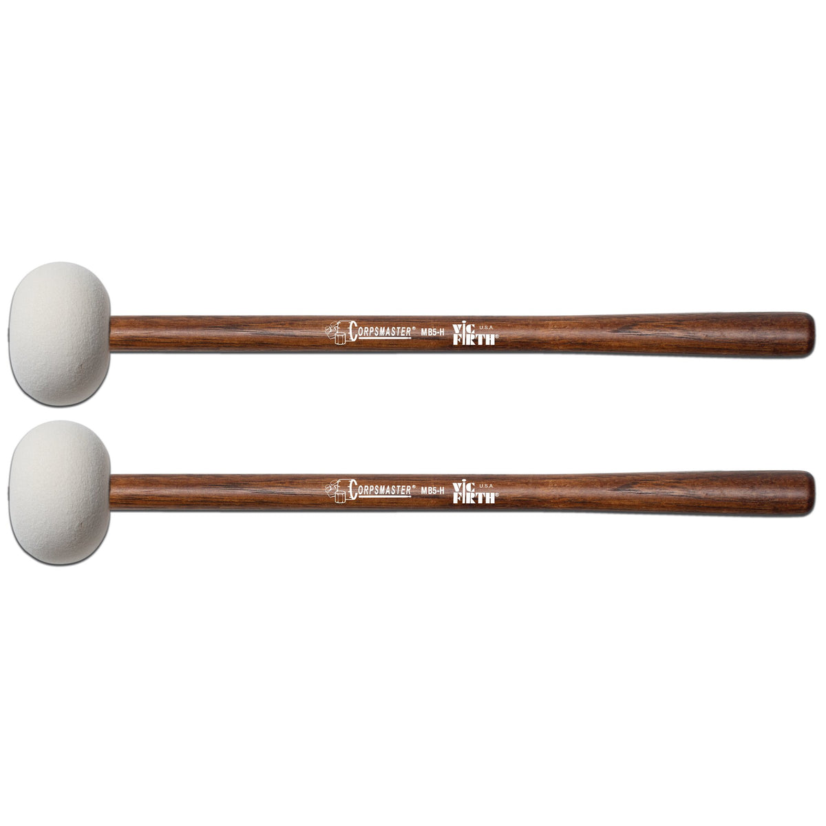 Vic Firth Corpsmaster MB5H Hard Bass Drum Mallets - XX-Large - Image 1