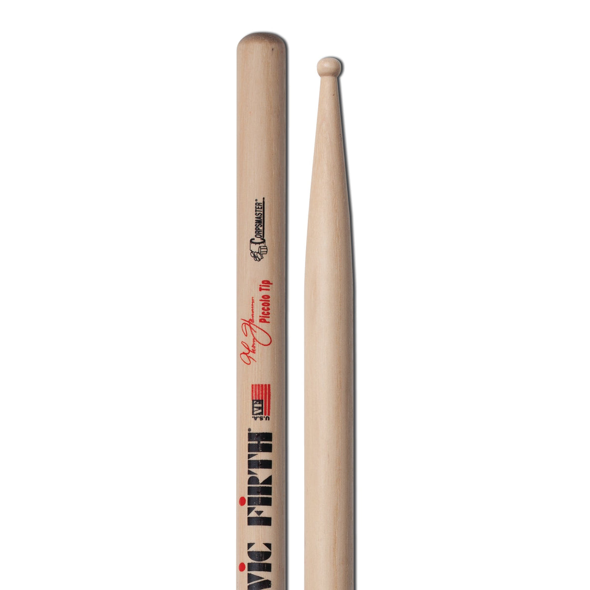 Vic Firth Corpsmaster Signature Snare Drumsticks - Thom Hannum Piccolo Tip - Image 3