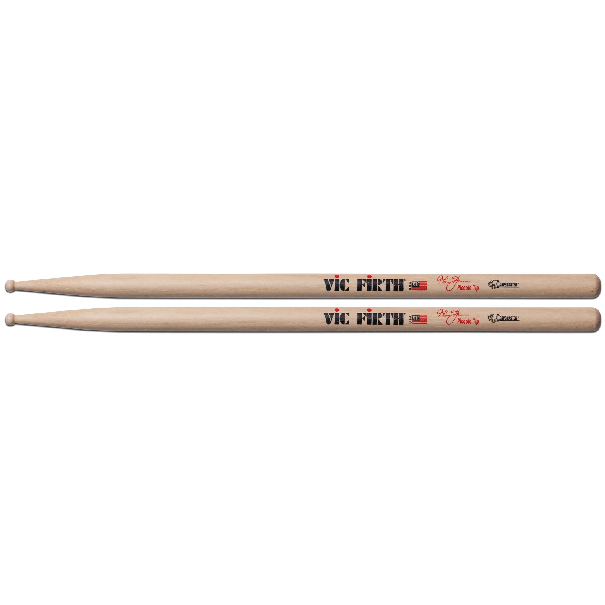Vic Firth Corpsmaster Signature Snare Drumsticks - Thom Hannum Piccolo Tip - Image 1
