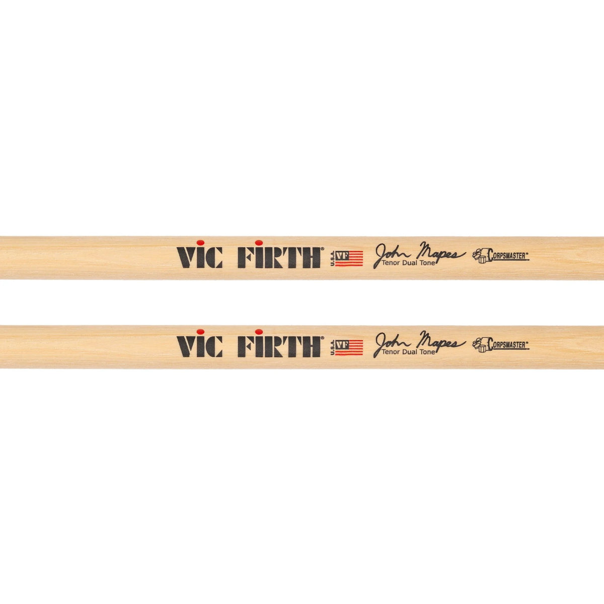 Vic Firth John Mapes Tenor Drumsticks Logo Close-up