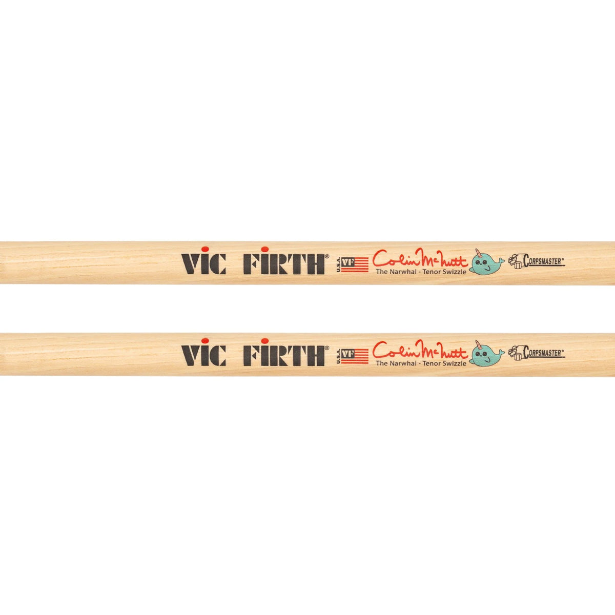 Vic Firth Narwhal Colin McNutt Tenor Drumsticks Logo Detail