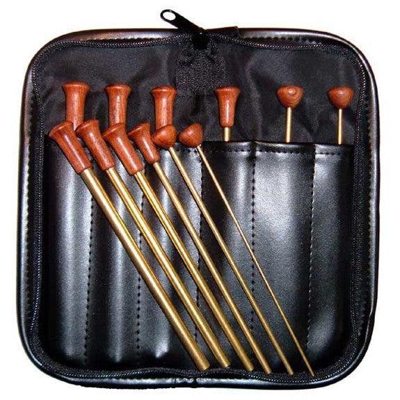 Weiss Brass Triangle Beater Set with Leather Case