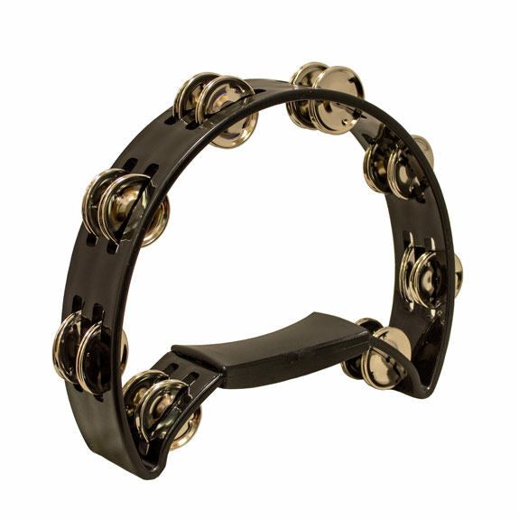 Weiss Half Moon Hand Held Tambourine - Black