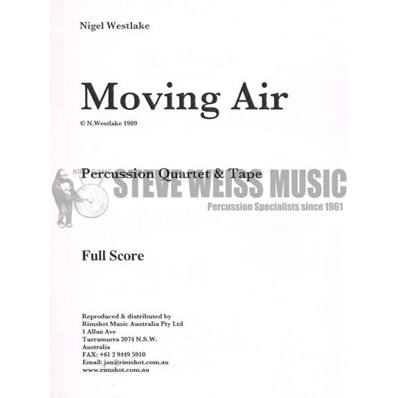 Westlake-Moving Air (CD)-COMPLETE; INCLUDES SCORE, PARTS & CD