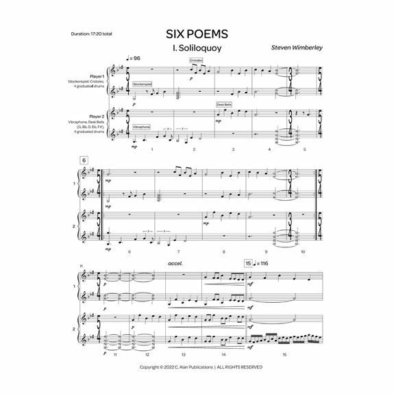 Wimberley-Six Poems (SP)-B/V/Cro./desk bells/P