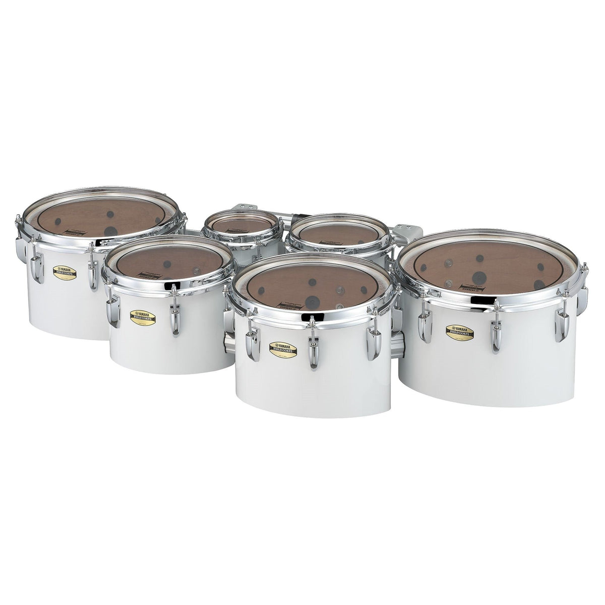 Yamaha 8400 Field-Corps Small Quint Marching Tenor Set - White 6-8-10-12-13-MTD-68023W-angle