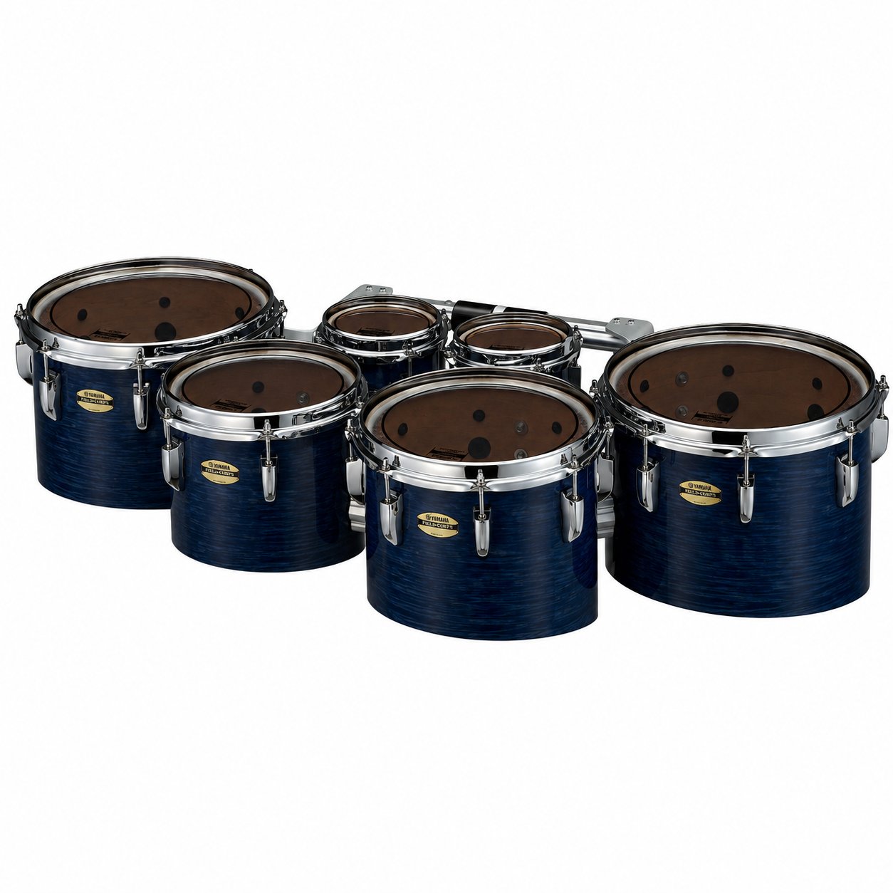Yamaha 8400 Series Field-Corps Marching Tenor Set Blue Forest 6-6-10-12-13-14 MTD-660234BU Angle