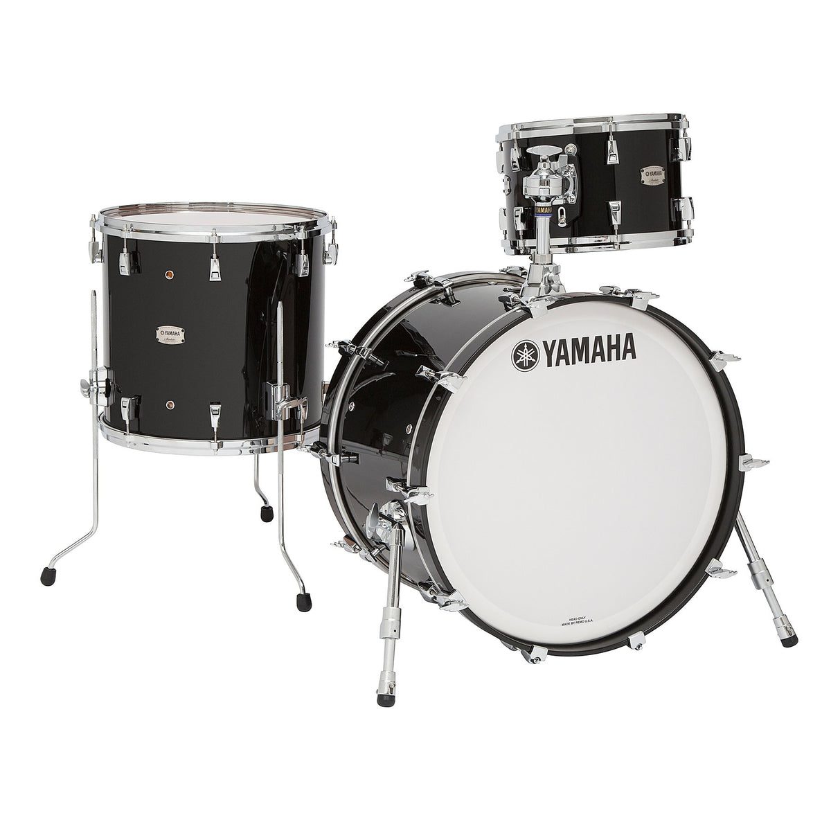 Yamaha Absolute Maple Hybrid 3pc Shell Pack Solid Black - 12x8, 16x15, 22x14 AM2JF30J-SOB