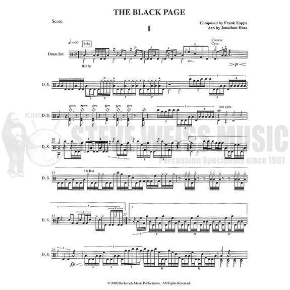 Zappa-The Black Page arr. Haas (Parts I &II)(P)-B/Cro./V/X/M/B M/7T/DS/P
