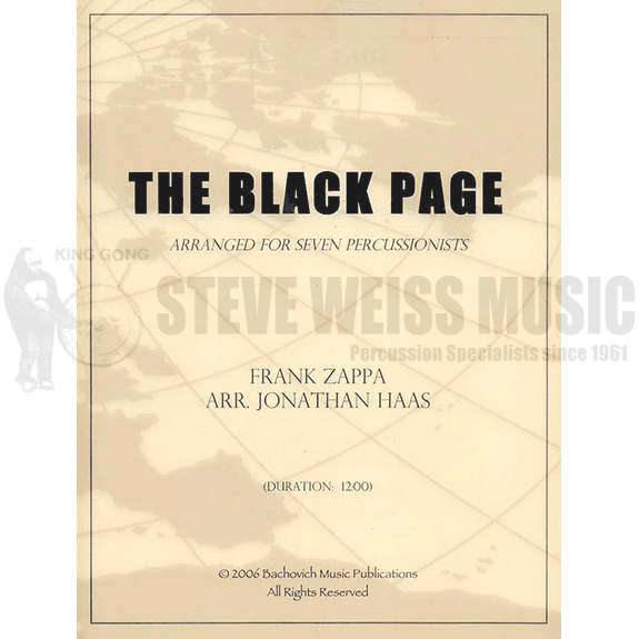 Zappa-The Black Page arr. Haas (Parts I &II)(P)-B/Cro./V/X/M/B M/7T/DS/P