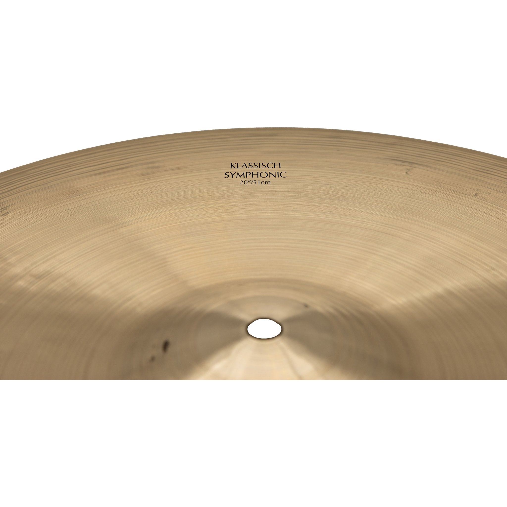Zildjian 20" K Klassisch Symphonic Suspended Cymbal Bell and Logo Close-up
