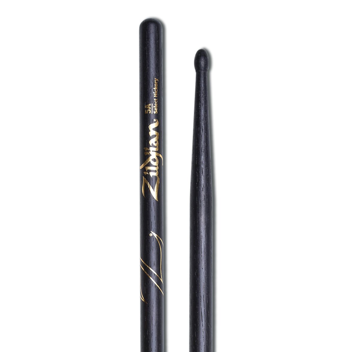 Zildjian 5A Black Finish Wood Tip Drumsticks - Image 2