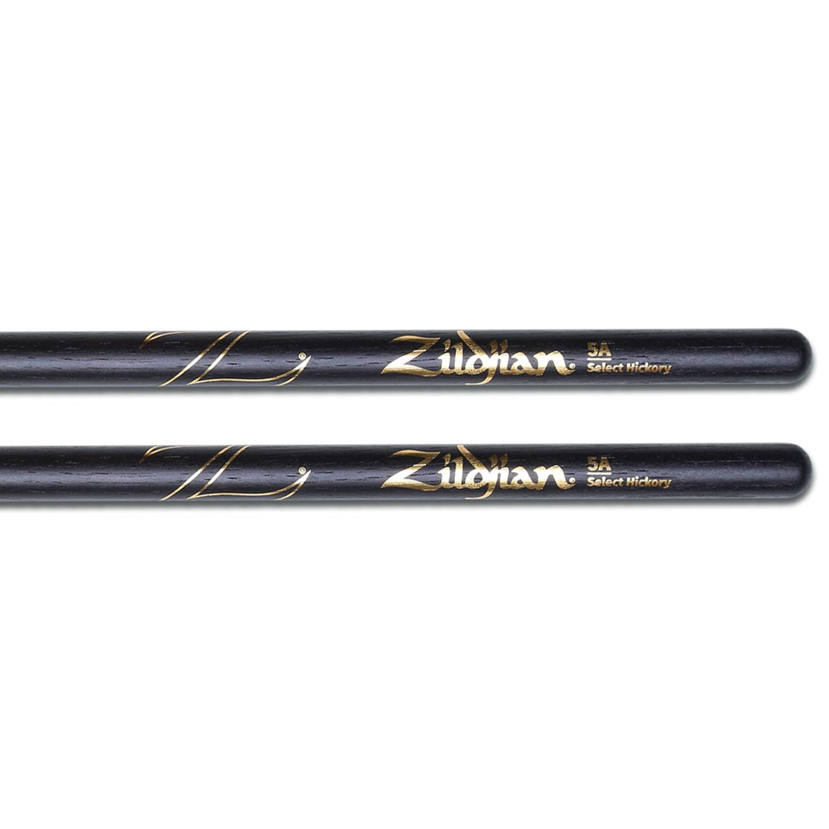 Zildjian 5A Black Finish Wood Tip Drumsticks - Image 1
