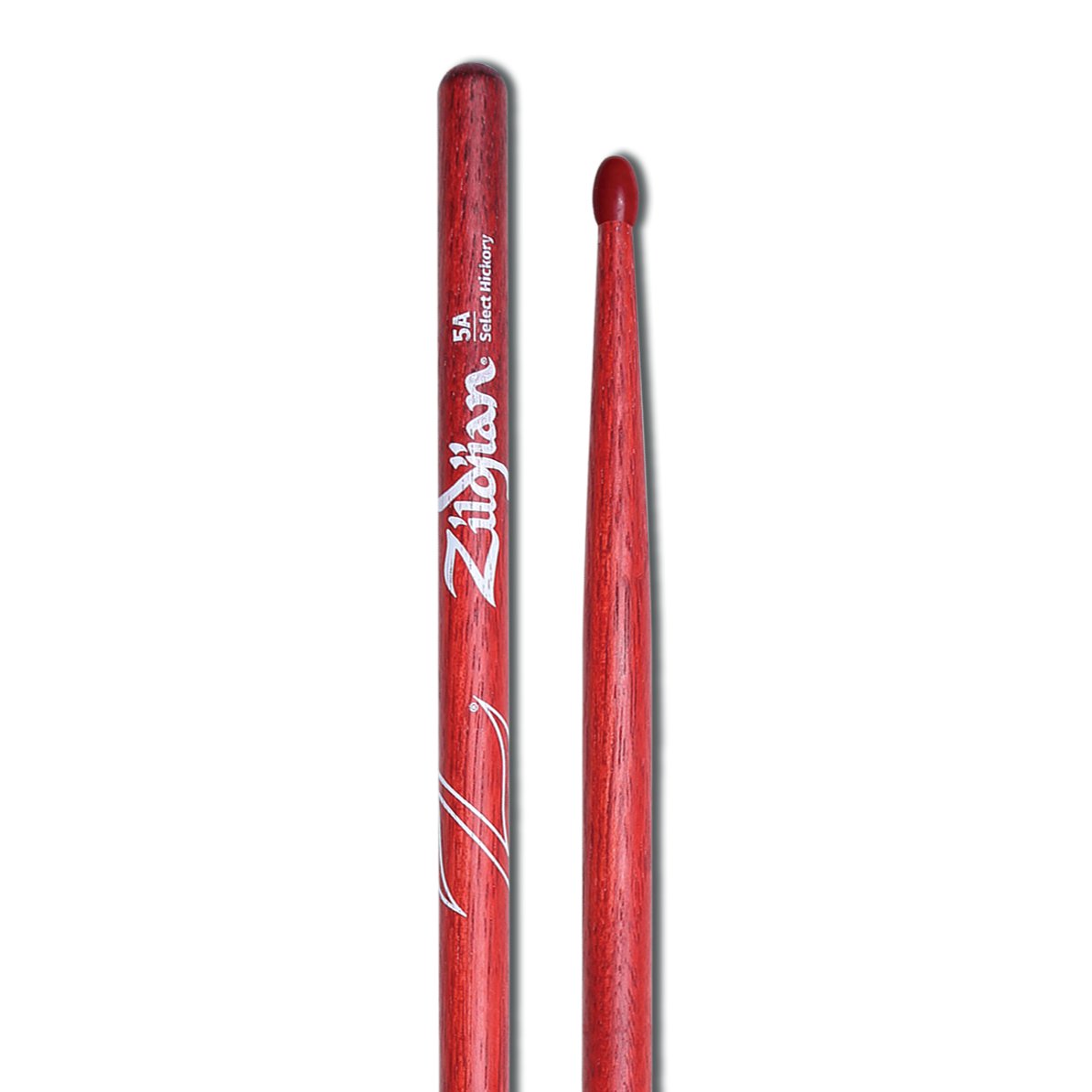 Zildjian 5A Red Finish Nylon Tip Drumsticks - Image 2