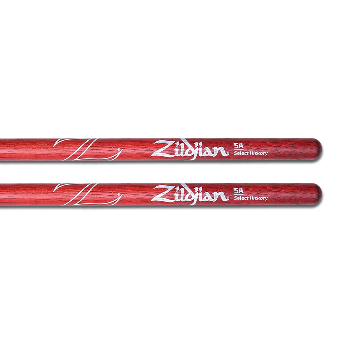 Zildjian 5A Red Finish Nylon Tip Drumsticks - Image 1