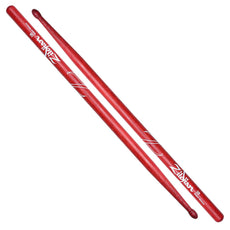 Zildjian 5a Red Finish Wood Tip Drumsticks Z5AR
