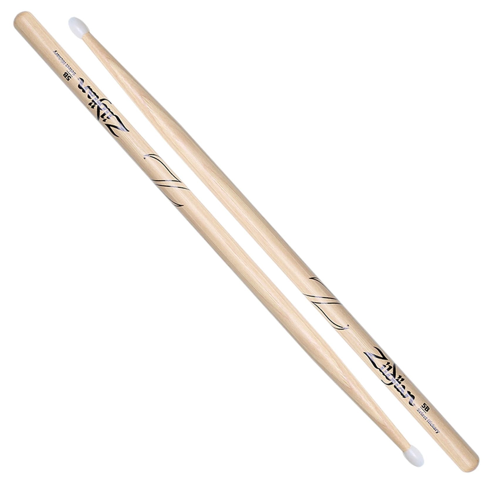 Zildjian 5B Natural Finish Nylon Tip Drumsticks z5bn