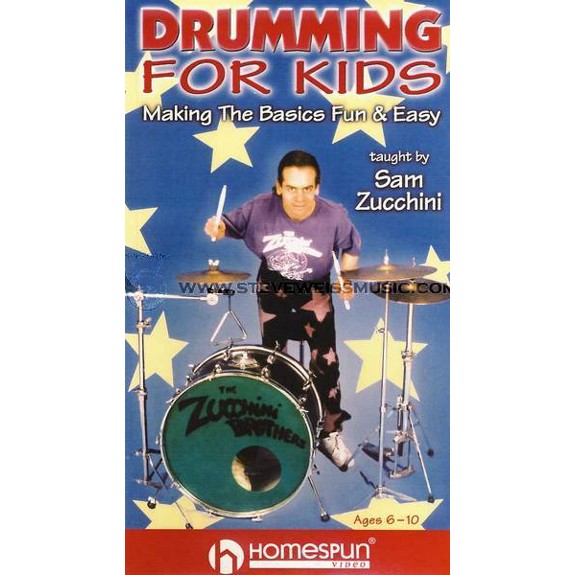 本/CD/DVD SUPER  DRUMMING VHS Zucchini-Drumming for Kids (VHS) | Steve Weiss Music