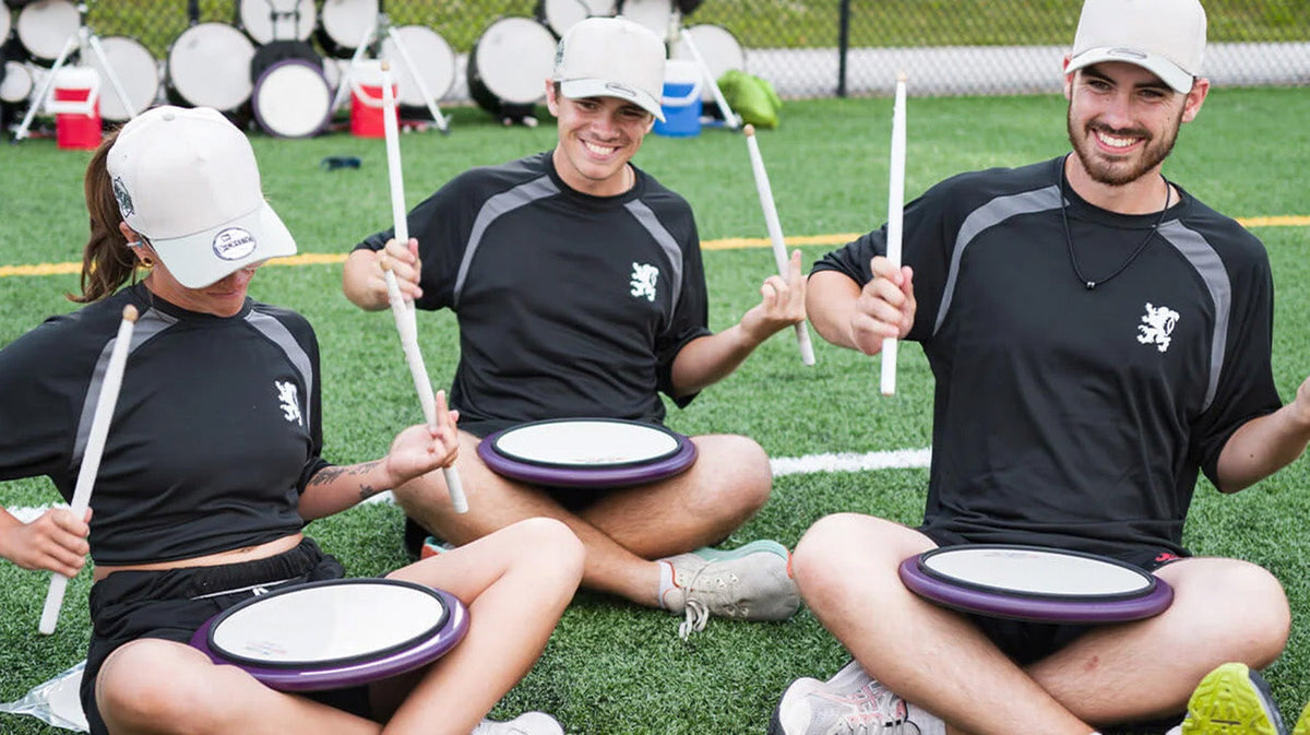 Drum practice pads from Vic Firth, Evans, Sabian, Offworld, and Prologix.