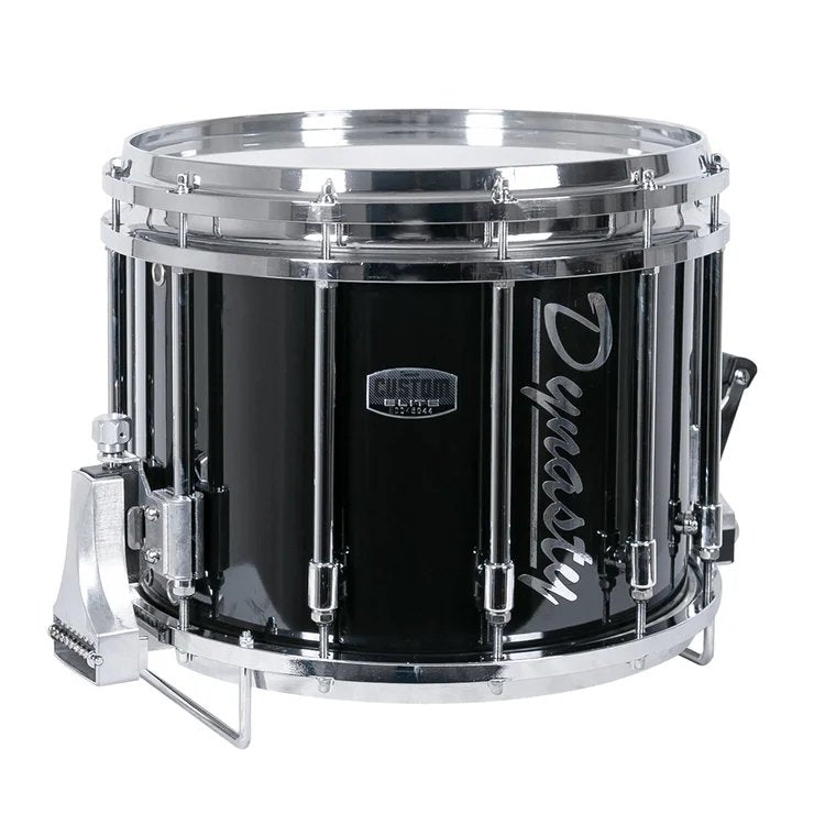 14" Dynasty DFZ Marching Snare Drum - Black Aluminum Polished Hardware MS-Z14WA-B