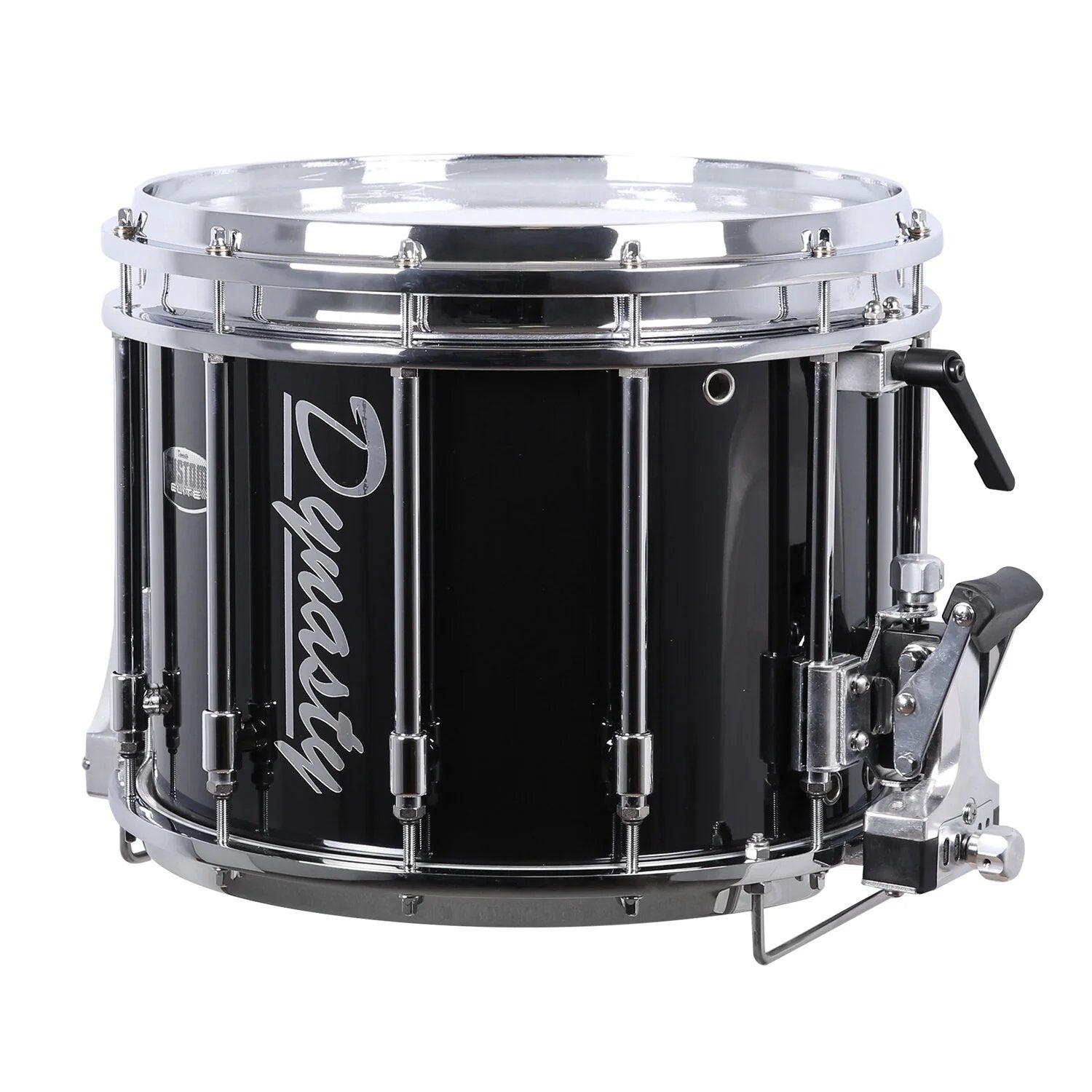 14x12 Dynasty DFZ Double Marching Snare Drum with Top and Bottom Snares - Black MS-ZD14W-B