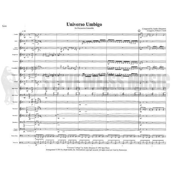 Abujamra-Universo Umbigo arr. Smith (SP)-2B/2V/C/cro./ almgl./X/4M/2 steel drs./4T/DS/P/BG