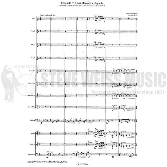 Acosta-Concerto No. 2 for Marimba and Orchestra(StS)-M/Orch.