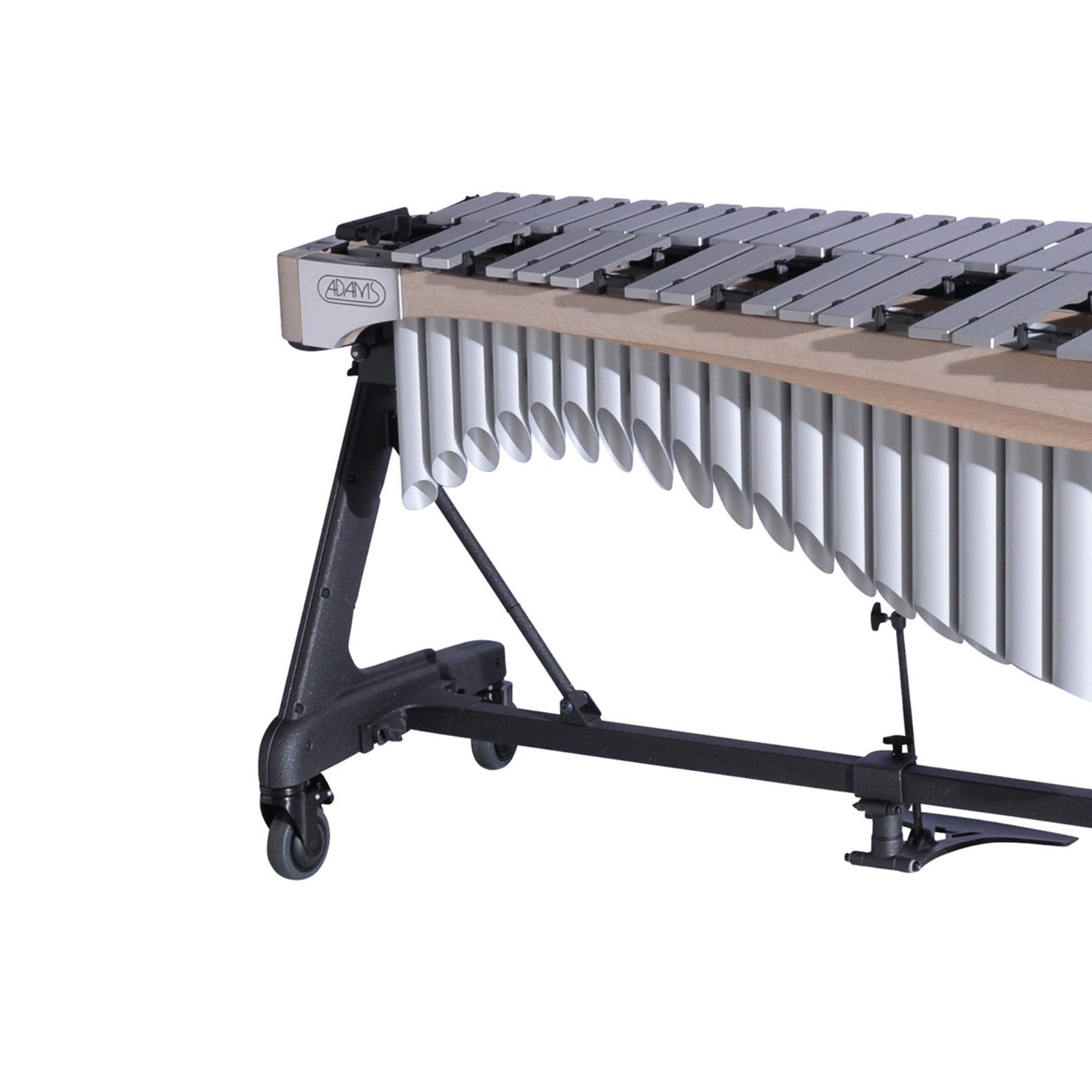 Adams Alpha Series 4.0 Octave Vibraphone, Silver Bars, w/Motor and Apex Frame White Wash Rails, Titanium Silver Resonators ADM-VAWA40S/9W5
