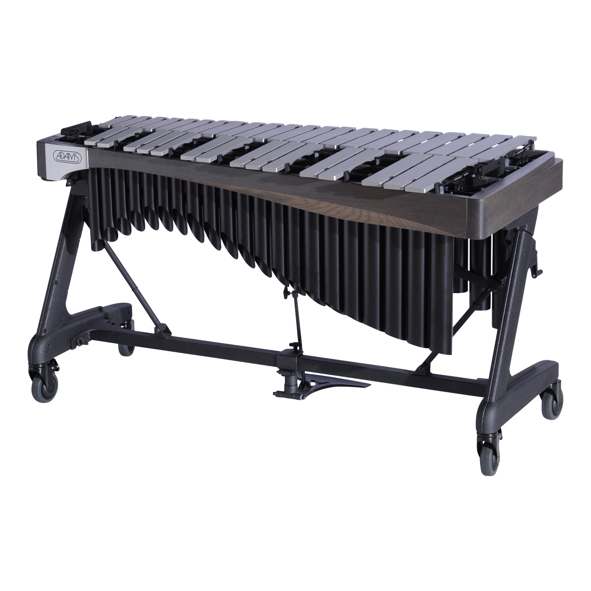 Adams Alpha Vibraphone Silver Bars Graphite Rails Audience Side