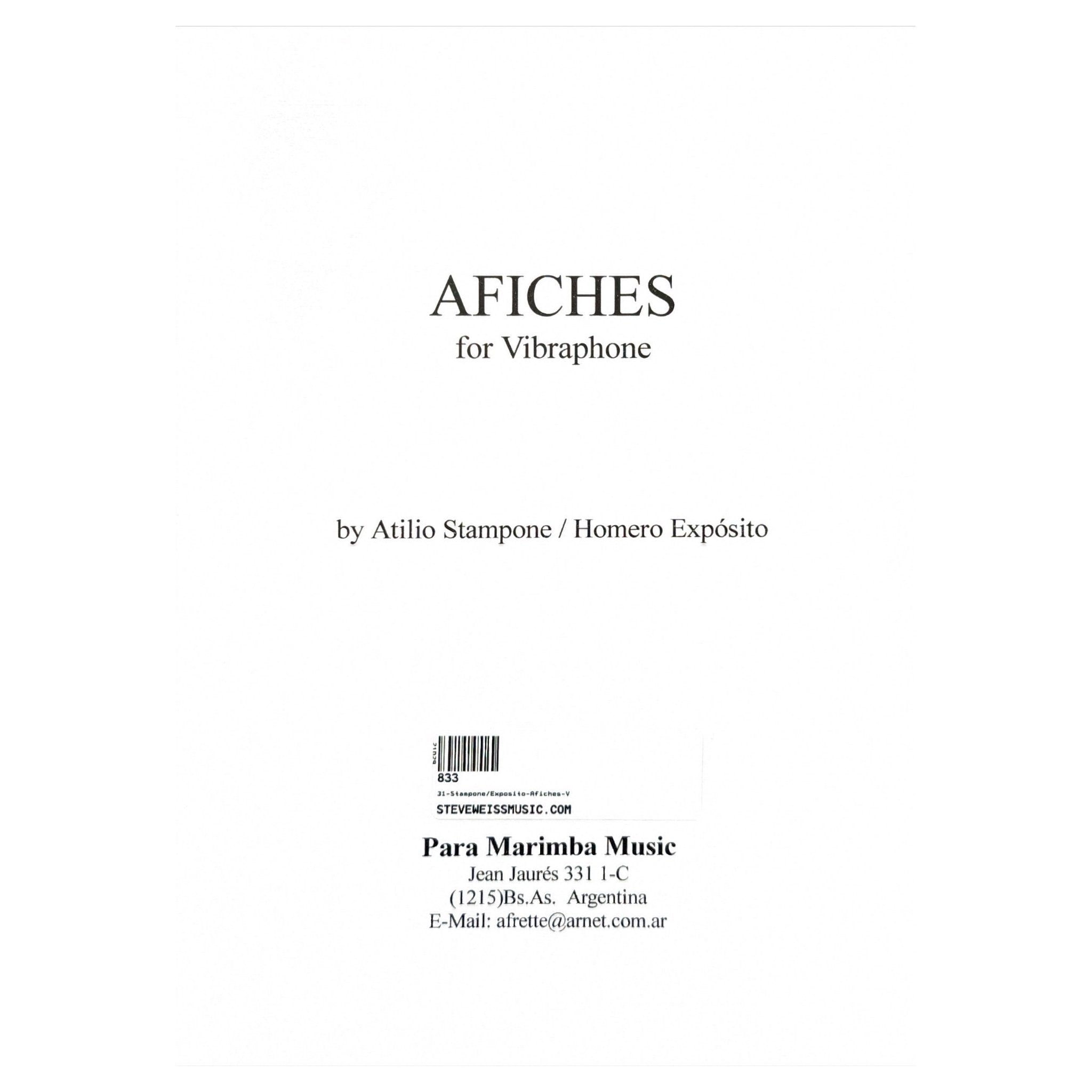 Afiches for Vibraphone by Atilio Stampone and Homero Exposito Cover Page