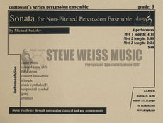Aukofer-Sonata for Non-Pitched Percussion Ensemble (SP)- /DS