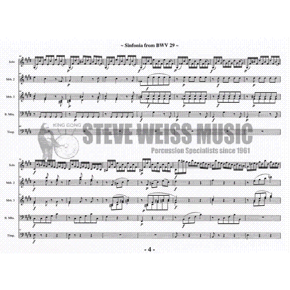 Bach/Willis-Sinfonia from BWV29 (SP)-3M/BM/2T