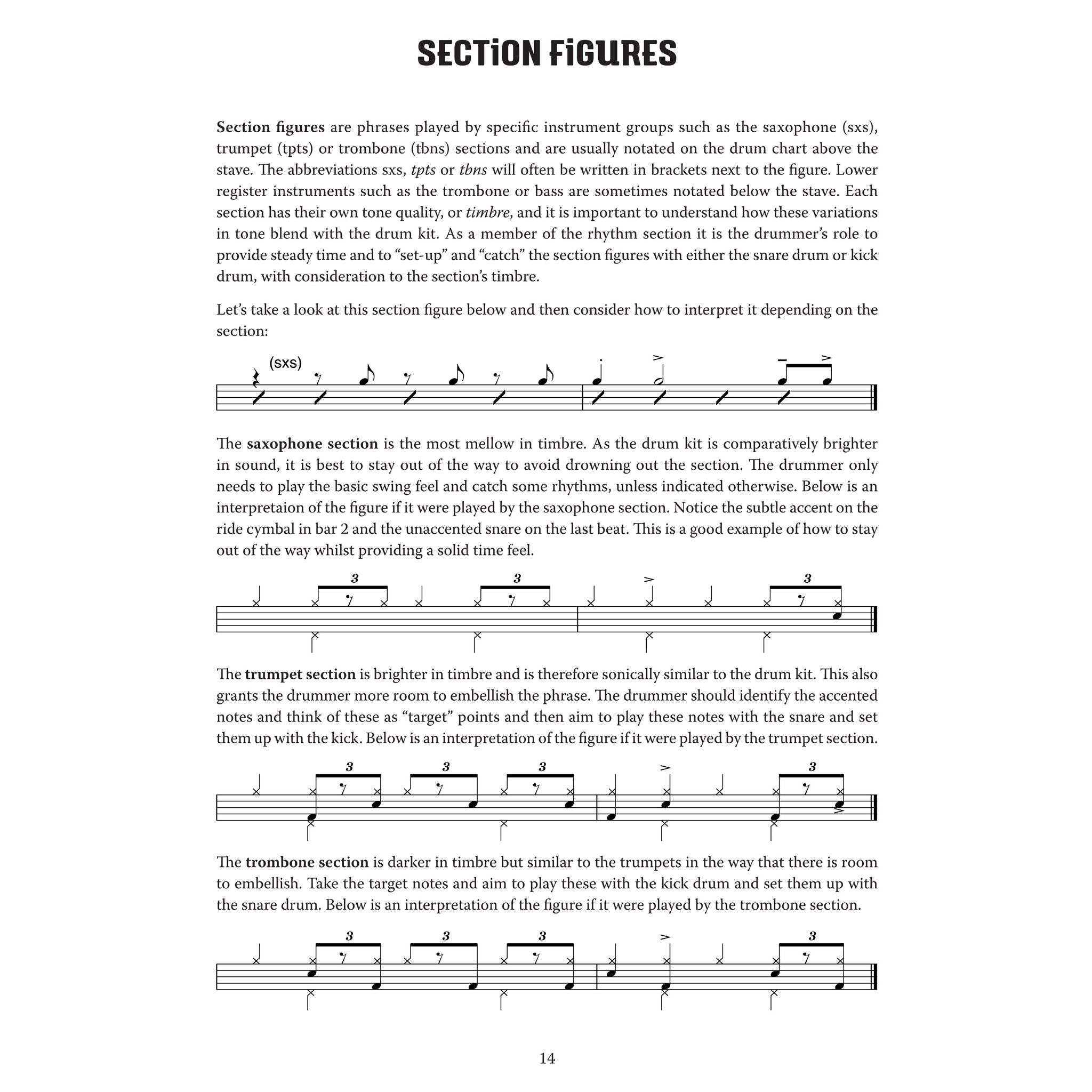 Beginners Guide to Big Band Drumming Anthony Stanislavski Sample Section Figures
