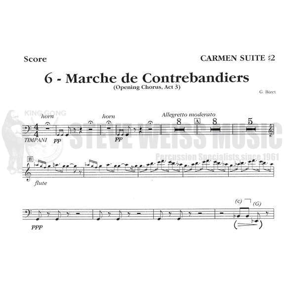 Bizet-Carmen Suite #2 (Perc./Timp. parts ed. by T. Dimond)